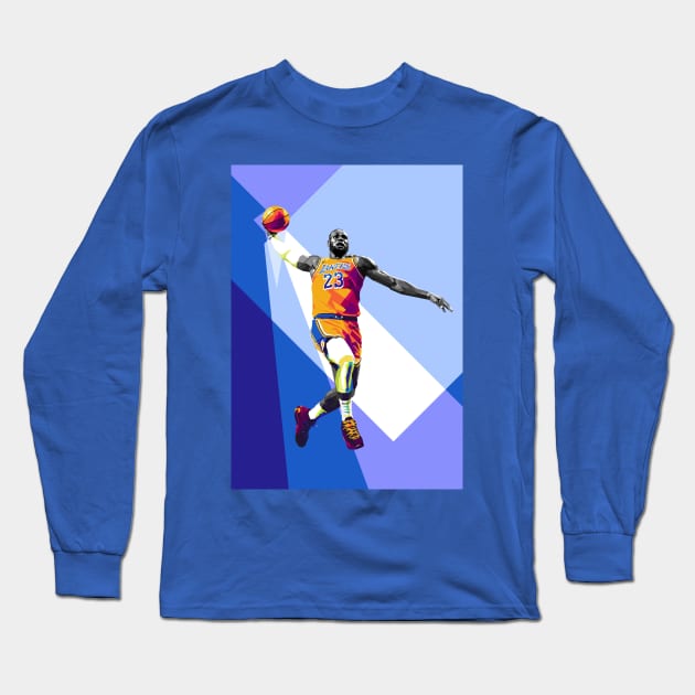 Lebron James Dunk WPAP Pop Art illustration Long Sleeve T-Shirt by godansz